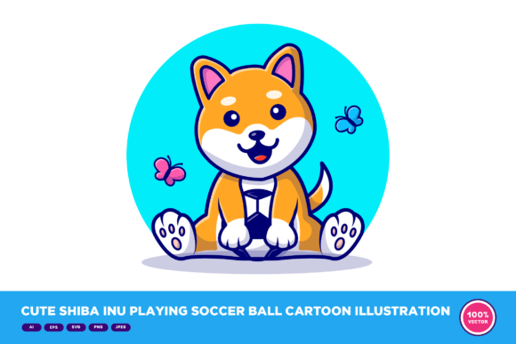 Crafting with a Cute Shiba Inu Soccer Graphic