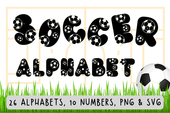Soccer Ball Alphabet Graphics for Creative Commercial Projects