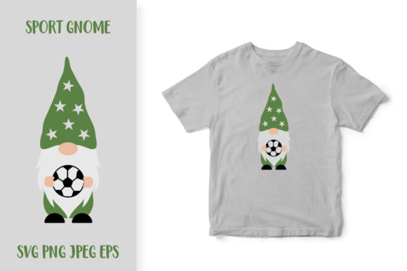 Sport Gnome Holding Soccer Ball Graphics & Illustrations