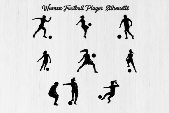 Women Soccer Player Silhouette Graphics for Crafts and Branding